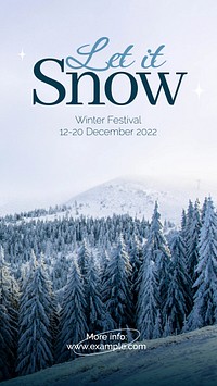 Winter snow festival Facebook story template