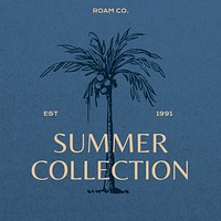 Summer collection vintage logo template