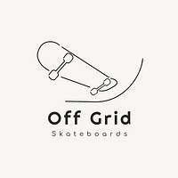 Skateboard shop  logo minimal line art design