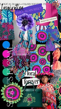 Flamboyant  floral mood board  collage