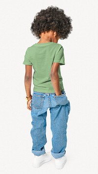 Boy's tee & jeans mockup, editable fashion psd