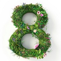 8 Number number green wreath.
