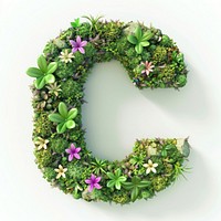 C letter flower green graphics.