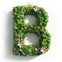 B letter flower green graphics.