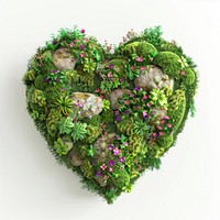 Heart shape green moss graphics.