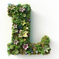 L letter flower moss graphics.