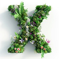X letter flower graphics blossom.