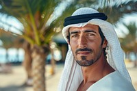 A happy Middle east man photography face portrait.
