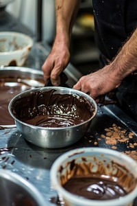 Chocolate in the pot cooking person adult.