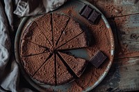 Rustic chocolate cake tiramisu dessert food.