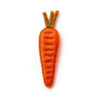 Felt stickers of a single carrot vegetable produce reptile.