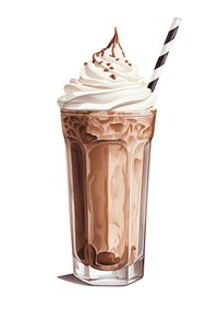 Chocolate milkshake beverage smoothie dessert.