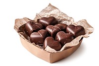 Heart shaped chocolated in a box confectionery football dessert.