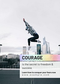 Courage & success quote  poster template and design