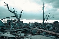 Tornado relief post apocalyptic utility pole.