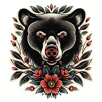 Illustration of a bear tattoo wildlife person.