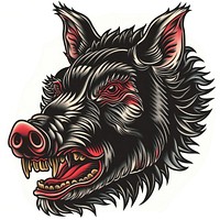 Tattoo illustration of a boar wildlife animal mammal.