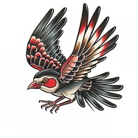 Tattoo illustration of a retro partridge pheasant vulture.