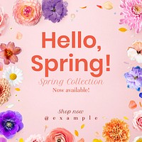 Hello spring Instagram post template