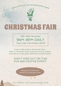 Christmas fair poster template and design