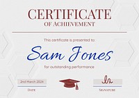 Certificate of achievement  template, editable design