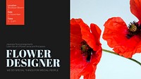 Aesthetic flower PowerPoint editable template, event advertisement