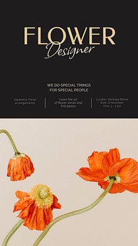 Flower designer Instagram story template, event advertisement