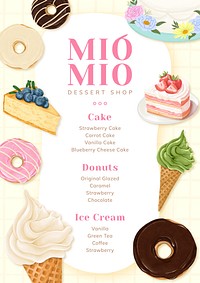 Dessert menu template