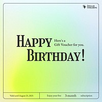 Birthday voucher Instagram post template