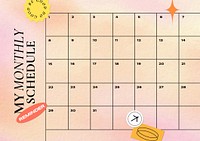 Monthly schedule template
