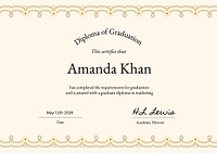 Diploma of graduation certificate template