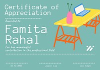 Certificate of appreciation template  design