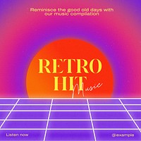 Retro music playlist cover template