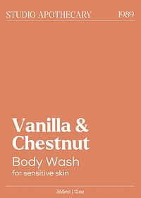 Body wash  label template