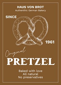 German Pretzel  label template  design
