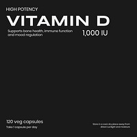 Vitamin D supplement label template