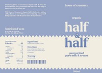 Half & half  label template