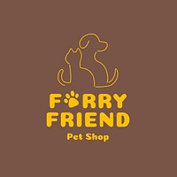 Pet shop  logo, editable business branding template design