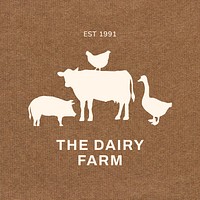Dairy farm  branding logo, editable food business template design