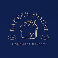 Homemade bakery business logo template, editable aesthetic design