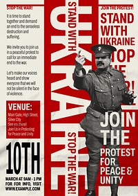 Ukraine war poster template