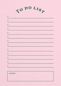 To do list planner template,  digital note design