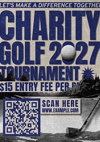 Charity golf tournament poster template