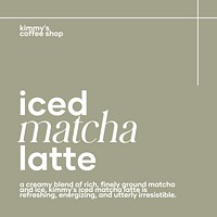 Iced matcha latte Instagram post template