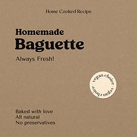Baguette label template