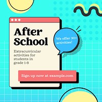 After school activity  Instagram post template  design