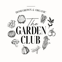 Garden club logo template, business branding design