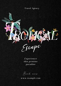 Tropical escape poster template