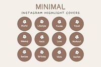 Minimal brown Instagram story highlight cover template set