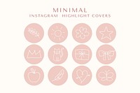 Minimal pink Instagram story highlight cover template set